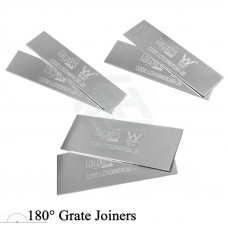 180° Lauxes Silk Silver Pair Shower Grate Joiners 22/26mm